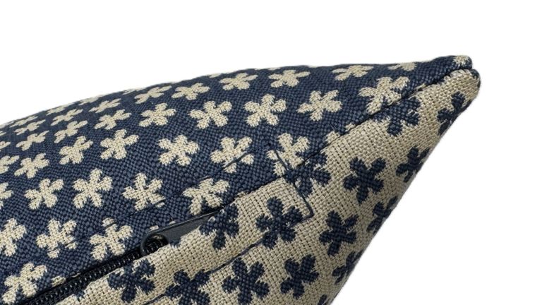 Preview: Dekokissen Bras blau-beige Reißverschluss