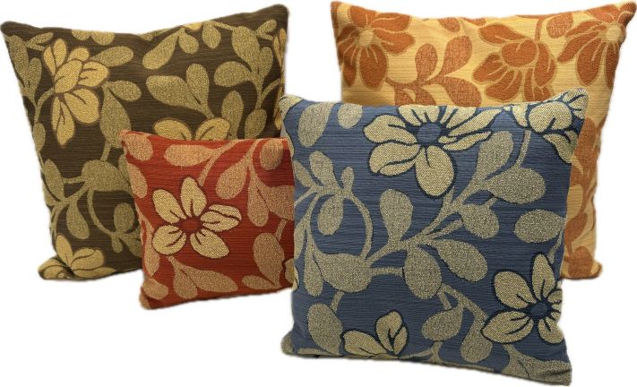 Dekokissen Sunderland rot hellorange braun blau