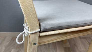 Stuhlauflage Dexi hellgrau Bänder