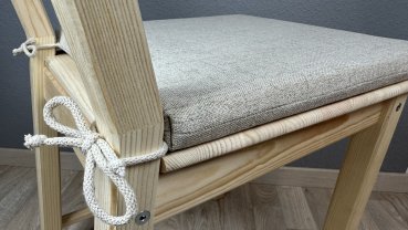 Preview: Stuhlauflage Sia beige Bänder