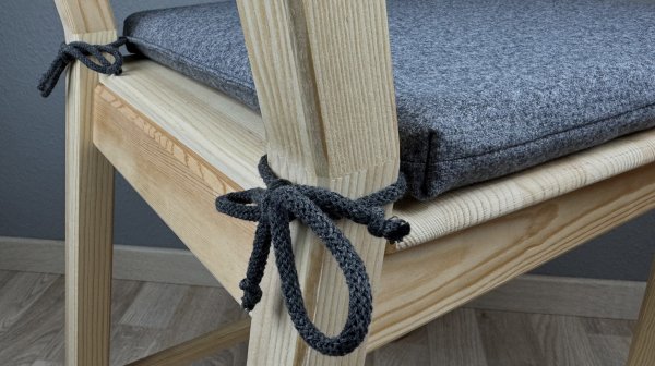 Stuhlauflage Mins dunkelgrau Bänder