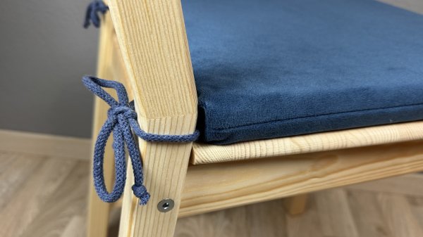 Stuhlauflage Dexi blau Bänder